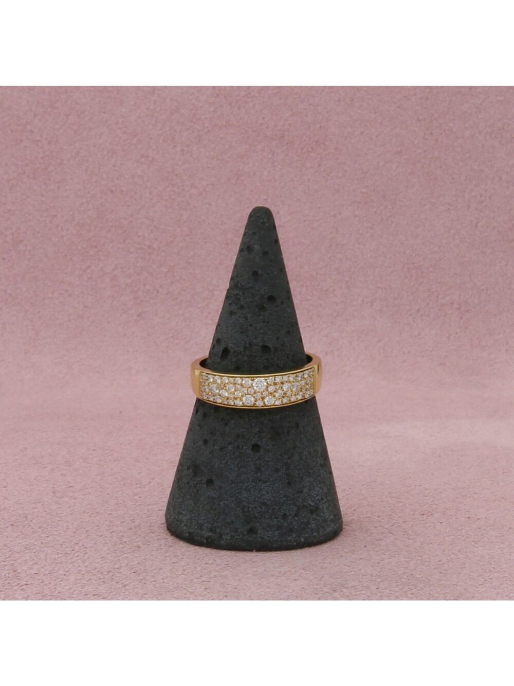 bony levy 18k yellow gold mika 0.316 ct pave diamond band ring size 6.5